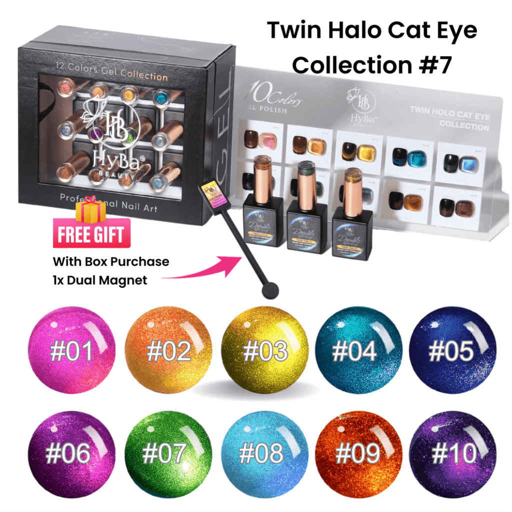 TWIN HALO Cat Eye Gel Collection 7 - 10 Colors Box Set - CLEARANCE - HYBA BEAUTY